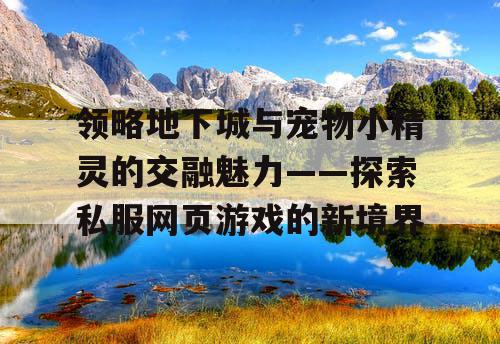 领略地下城与宠物小精灵的交融魅力——探索私服网页游戏的新境界