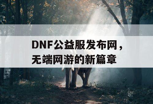 DNF公益服发布网，无端网游的新篇章