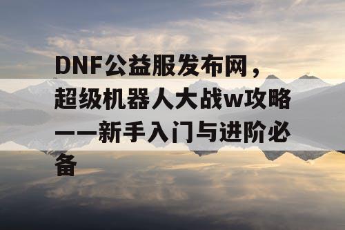 DNF公益服发布网，超级机器人大战w攻略——新手入门与进阶必备